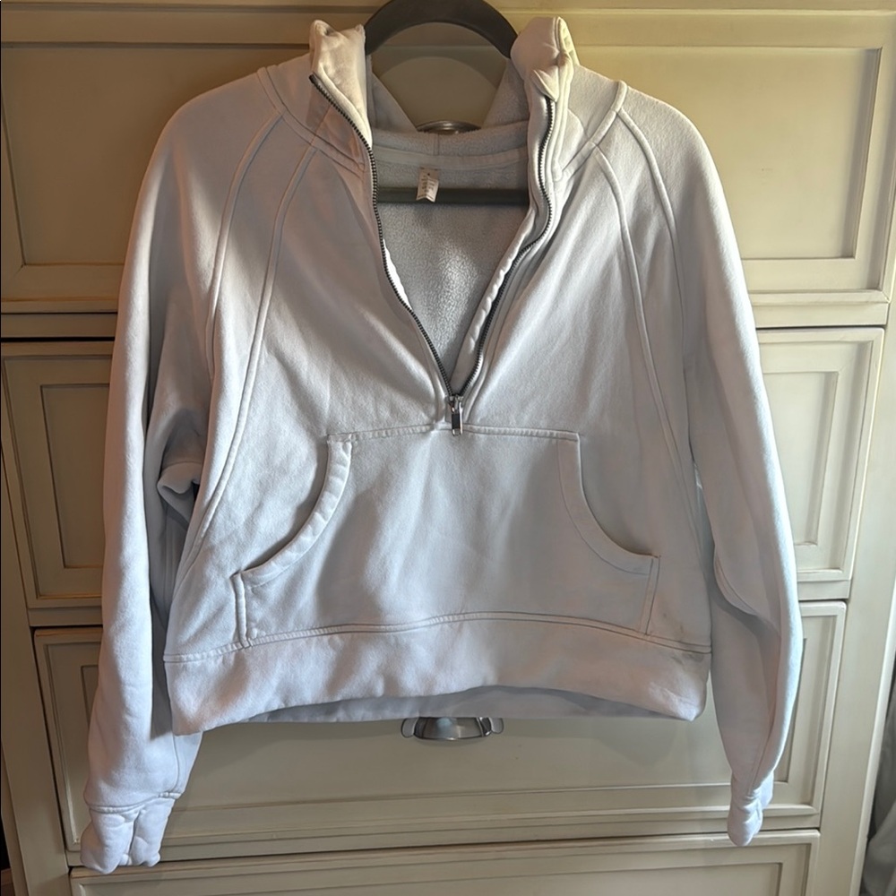 White Half-Zip Hoodie